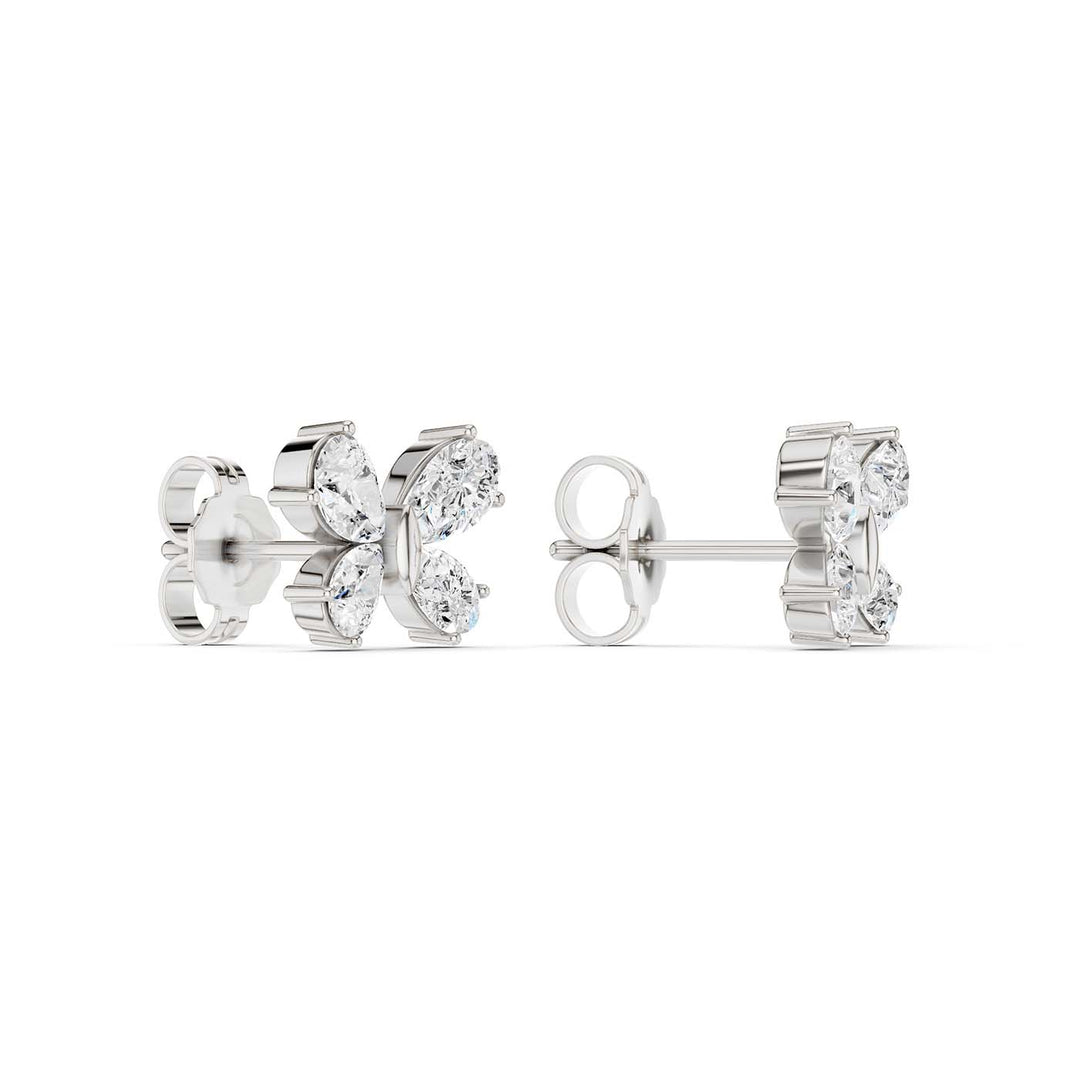 Butterfly Diamond Stud Earrings (Pear) in 14K White Gold – Silvadi Jewelry Aurora CO