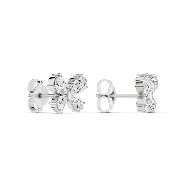 Butterfly Diamond Stud Earrings (Pear) in 14K White Gold – Silvadi Jewelry Aurora CO