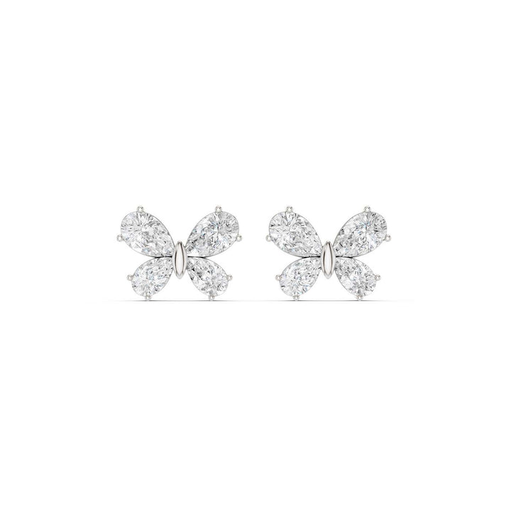 Butterfly Diamond Stud Earrings (Pear) in 14K White Gold – Silvadi Jewelry Aurora CO
