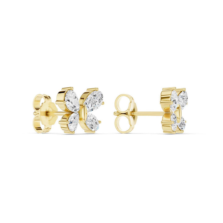 Butterfly Diamond Stud Earrings (Pear) in 14K Yellow Gold – Silvadi Jewelry Aurora CO