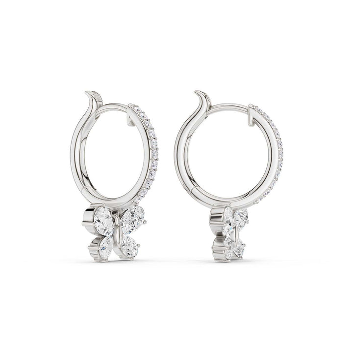 Butterfly Drop Hoop Earrings (Pear) in 14K White Gold – Silvadi Jewelry Aurora CO