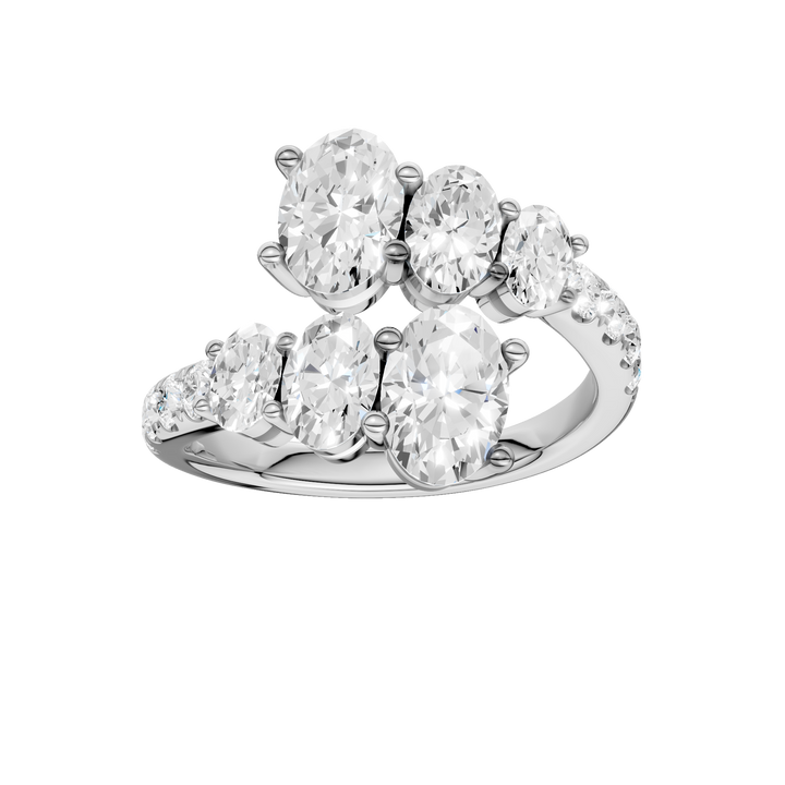 Bypass Diamond Ring (Oval) in 14K White Gold – Silvadi Jewelry Aurora CO
