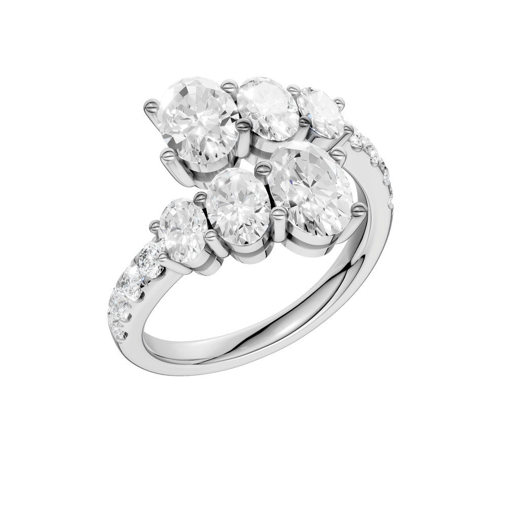 Bypass Diamond Ring (Oval) in 14K White Gold – Silvadi Jewelry Aurora CO