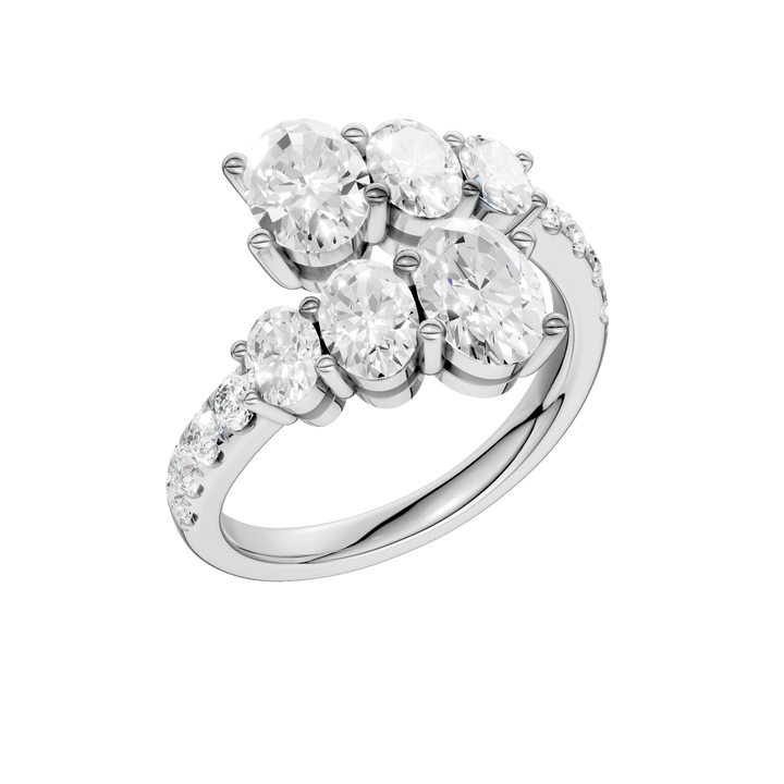 Bypass Diamond Ring (Oval) in 14K White Gold – Silvadi Jewelry Aurora CO