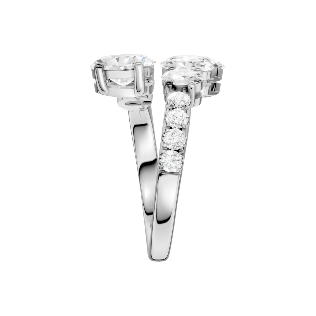 Bypass Diamond Ring (Oval) in 14K White Gold – Silvadi Jewelry Aurora CO