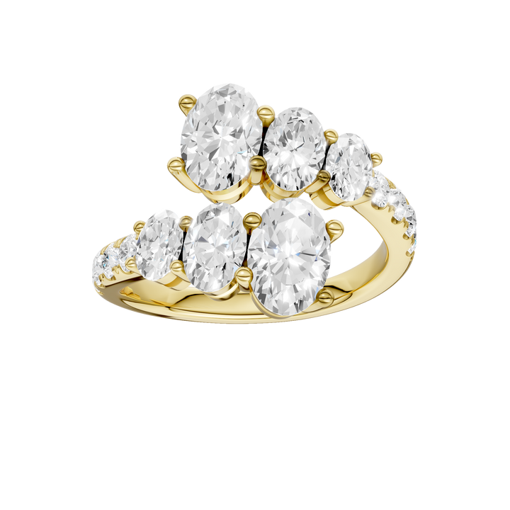Bypass Diamond Ring (Oval) in 14K Yellow Gold – Silvadi Jewelry Aurora CO