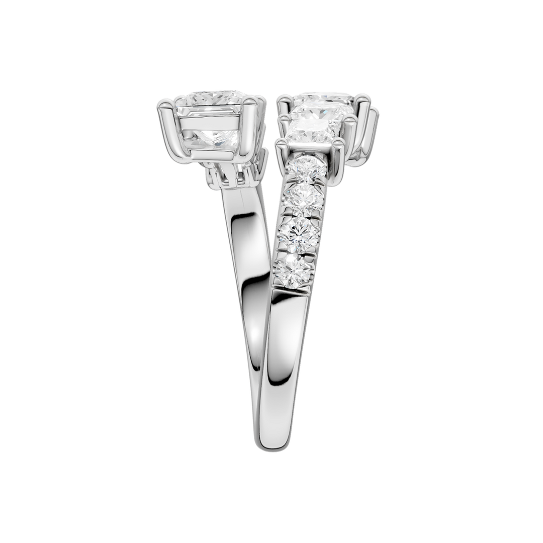 Bypass Diamond Ring (Princess) in 14K White Gold – Silvadi Jewelry Aurora CO