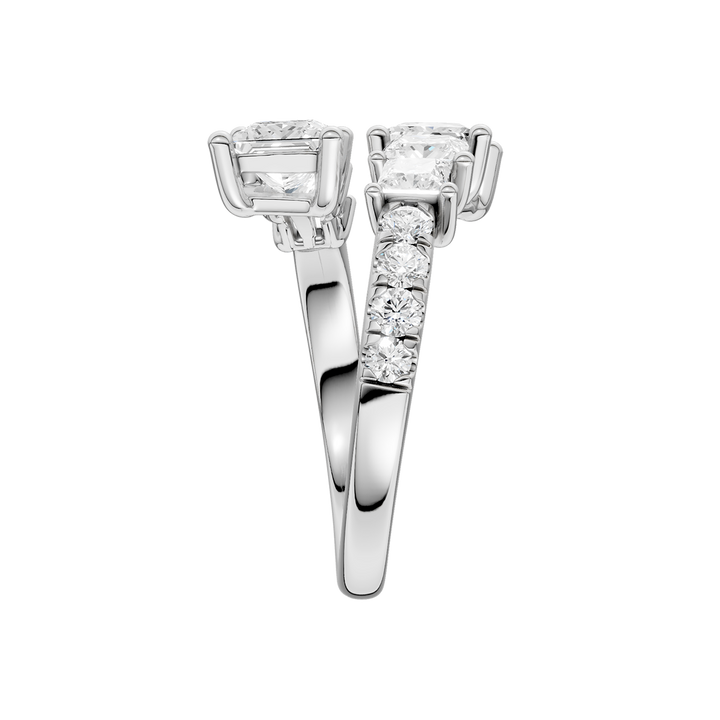 Bypass Diamond Ring (Princess) in 14K White Gold – Silvadi Jewelry Aurora CO