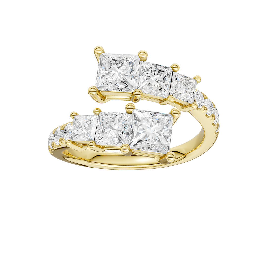 Bypass Diamond Ring (Princess) in 14K Yellow Gold – Silvadi Jewelry Aurora CO