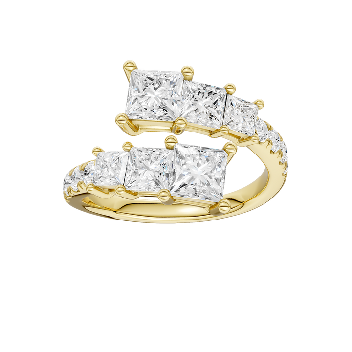 Bypass Diamond Ring (Princess) in 14K Yellow Gold – Silvadi Jewelry Aurora CO