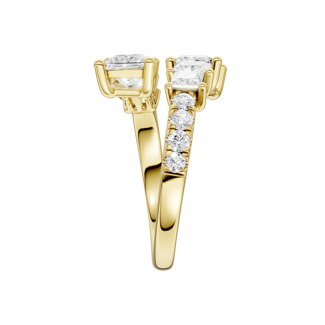 Bypass Diamond Ring (Princess) in 14K Yellow Gold – Silvadi Jewelry Aurora CO
