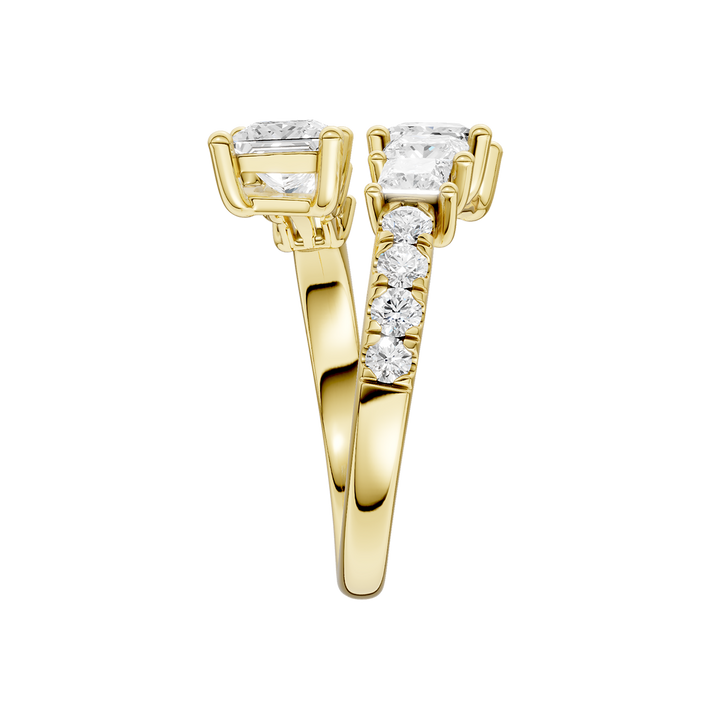 Bypass Diamond Ring (Princess) in 14K Yellow Gold – Silvadi Jewelry Aurora CO