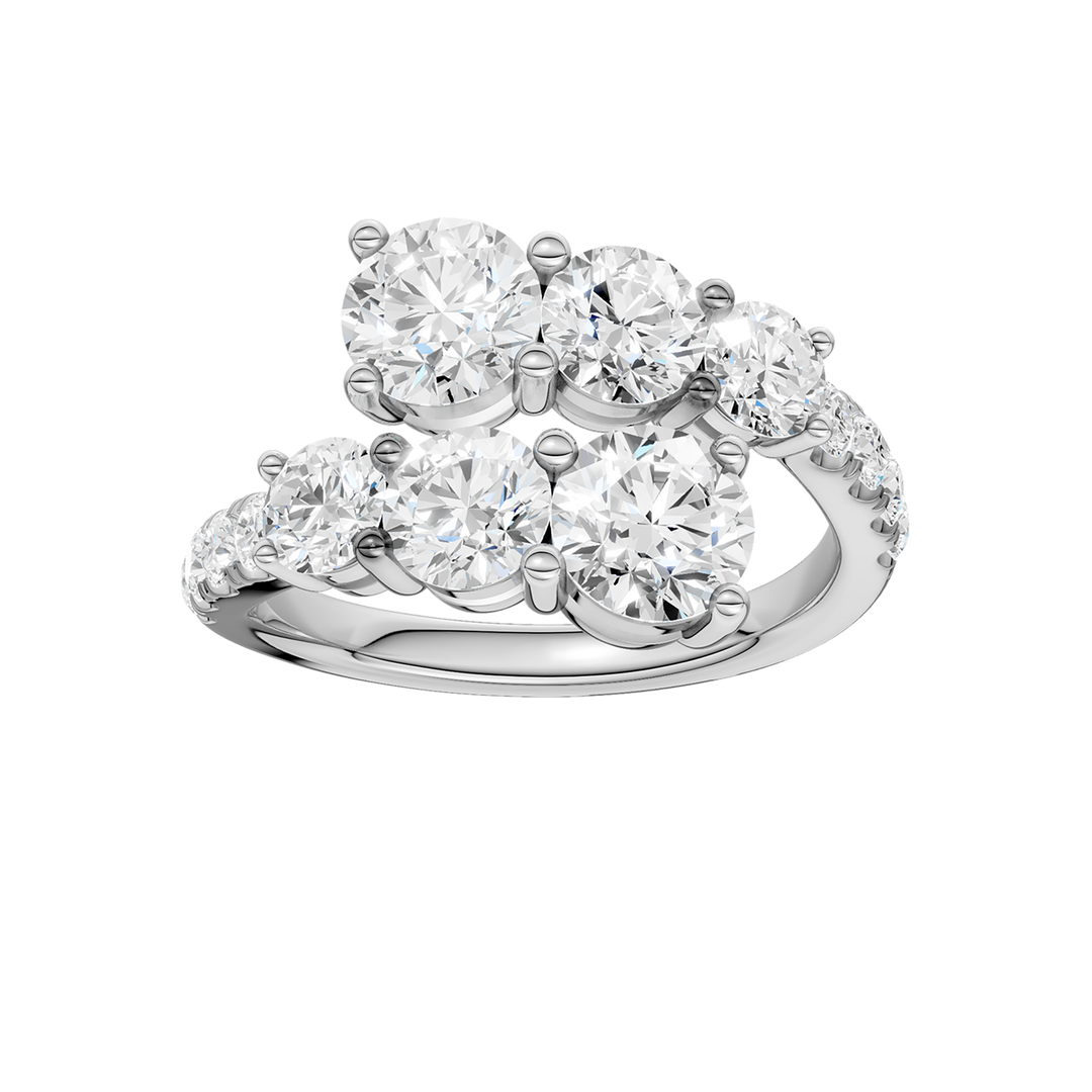 Bypass Diamond Ring (Round) in 14K White Gold – Silvadi Jewelry Aurora CO