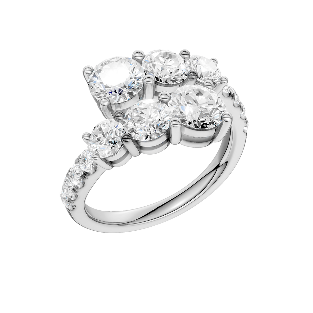 Bypass Diamond Ring (Round) in 14K White Gold – Silvadi Jewelry Aurora CO