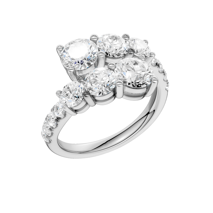 Bypass Diamond Ring (Round) in 14K White Gold – Silvadi Jewelry Aurora CO