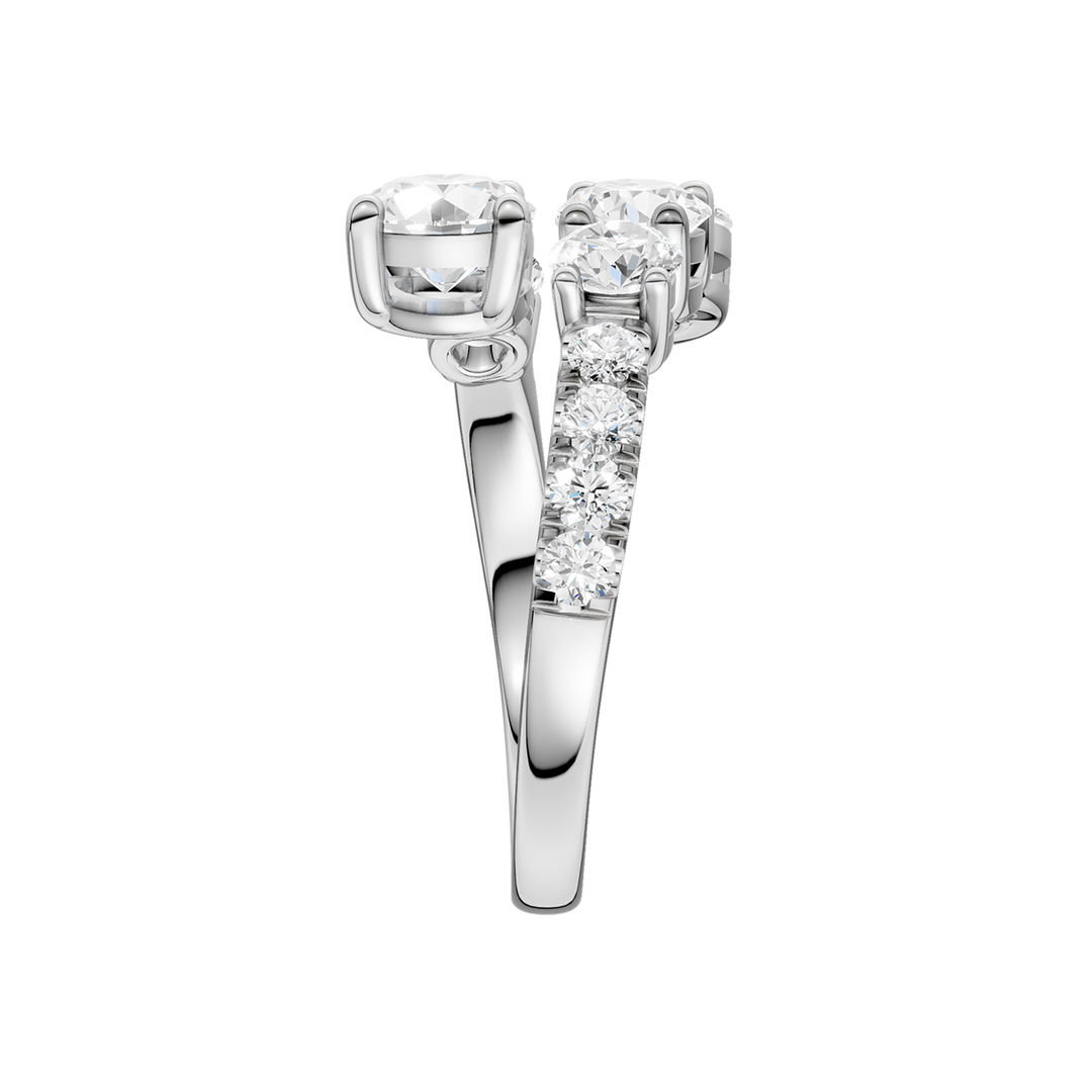 Bypass Diamond Ring (Round) in 14K White Gold – Silvadi Jewelry Aurora CO
