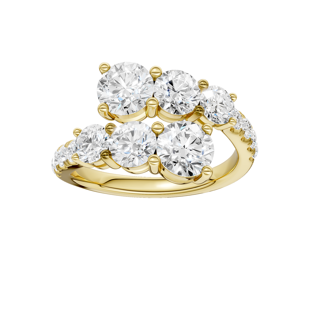 Bypass Diamond Ring (Round) in 14K Yellow Gold – Silvadi Jewelry Aurora CO