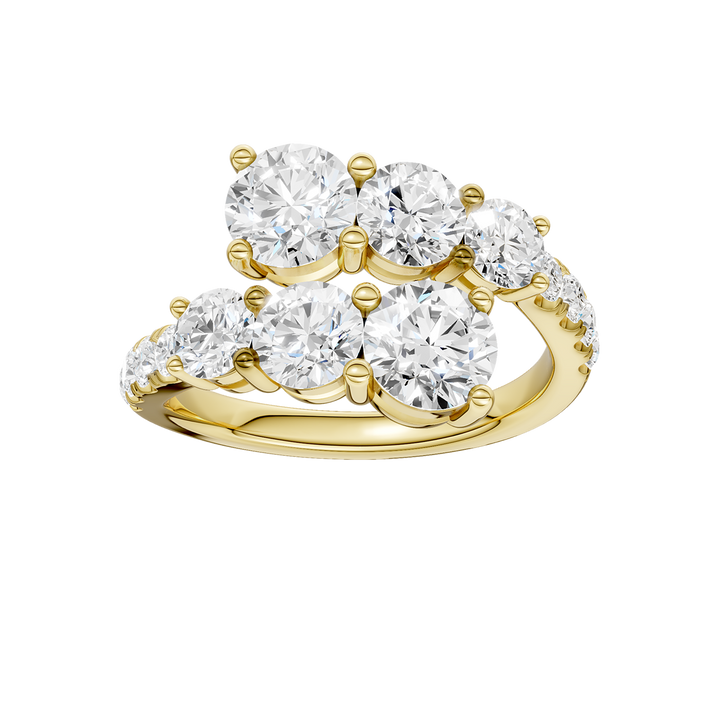 Bypass Diamond Ring (Round) in 14K Yellow Gold – Silvadi Jewelry Aurora CO