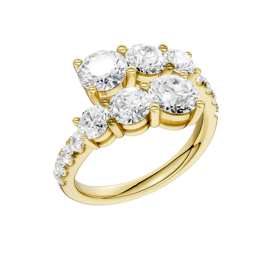 Bypass Diamond Ring (Round) in 14K Yellow Gold – Silvadi Jewelry Aurora CO
