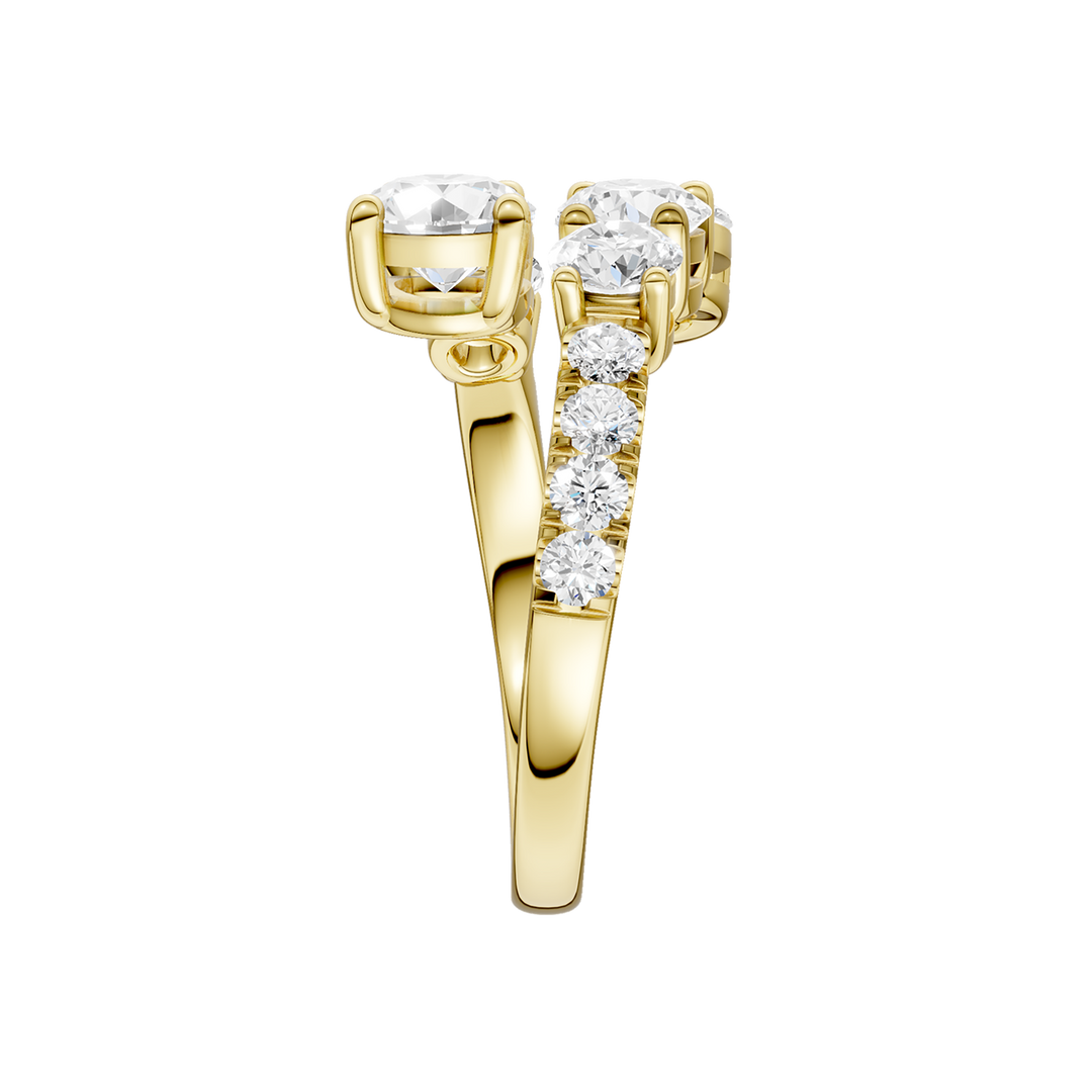 Bypass Diamond Ring (Round) in 14K Yellow Gold – Silvadi Jewelry Aurora CO