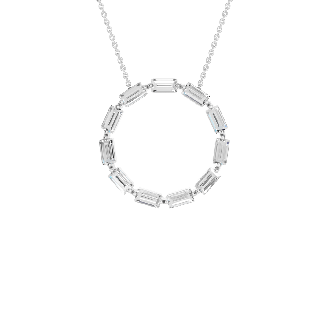 Circle Pendant (Baguette) in 14K White Gold – Silvadi Jewelry Aurora CO