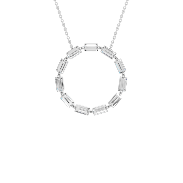 Circle Pendant (Baguette) in 14K White Gold – Silvadi Jewelry Aurora CO