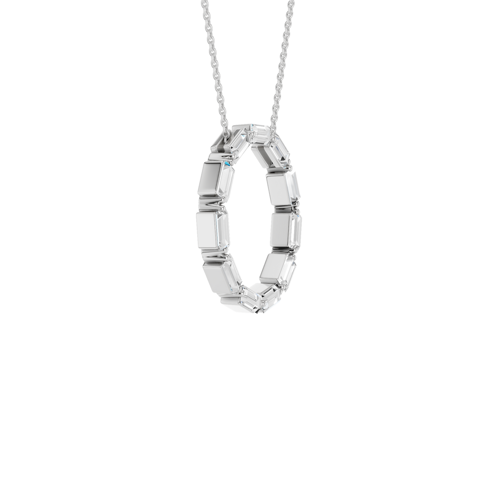 Circle Pendant (Baguette) in 14K White Gold – Silvadi Jewelry Aurora CO