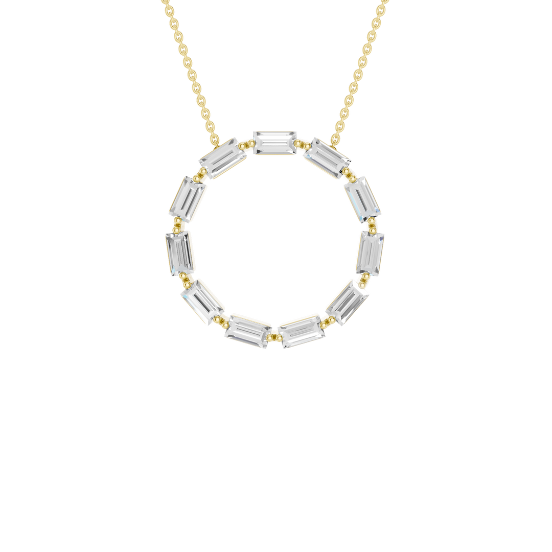 Circle Pendant (Baguette) in 14K Yellow Gold – Silvadi Jewelry Aurora CO