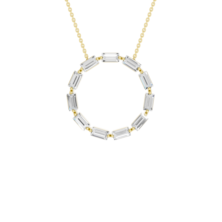 Circle Pendant (Baguette) in 14K Yellow Gold – Silvadi Jewelry Aurora CO