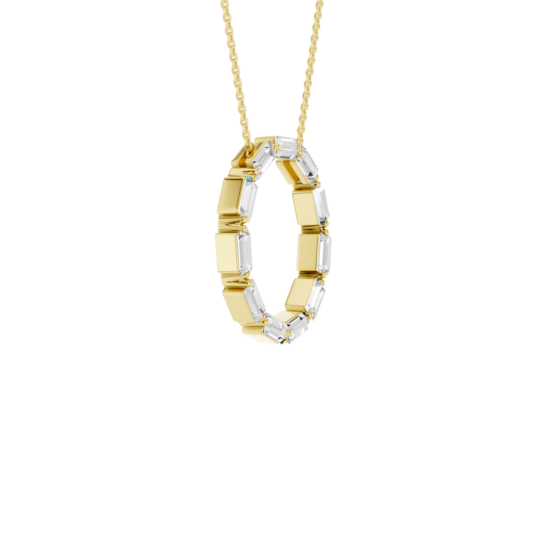 Circle Pendant (Baguette) in 14K Yellow Gold – Silvadi Jewelry Aurora CO