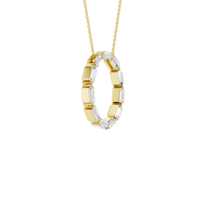 Circle Pendant (Baguette) in 14K Yellow Gold – Silvadi Jewelry Aurora CO