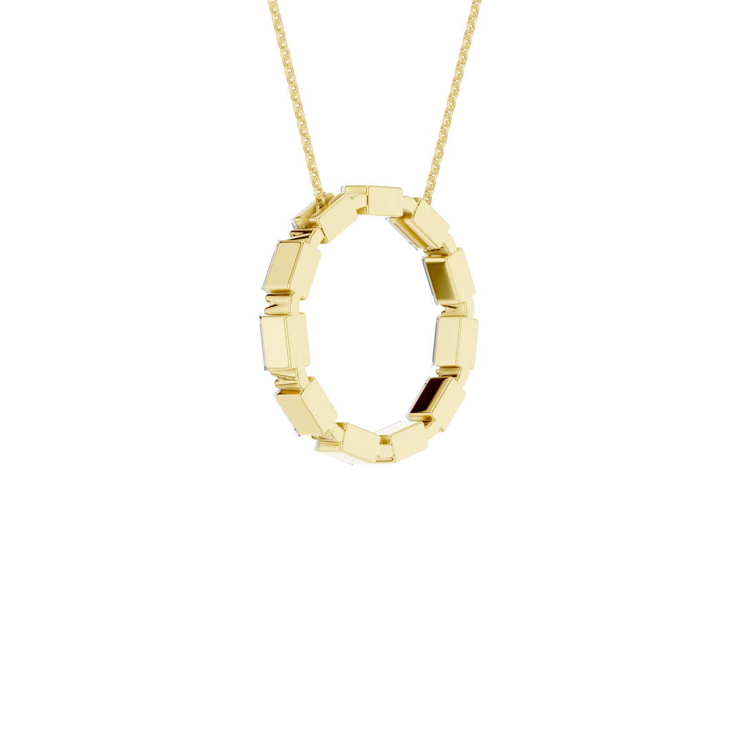 Circle Pendant (Baguette) in 14K Yellow Gold – Silvadi Jewelry Aurora CO