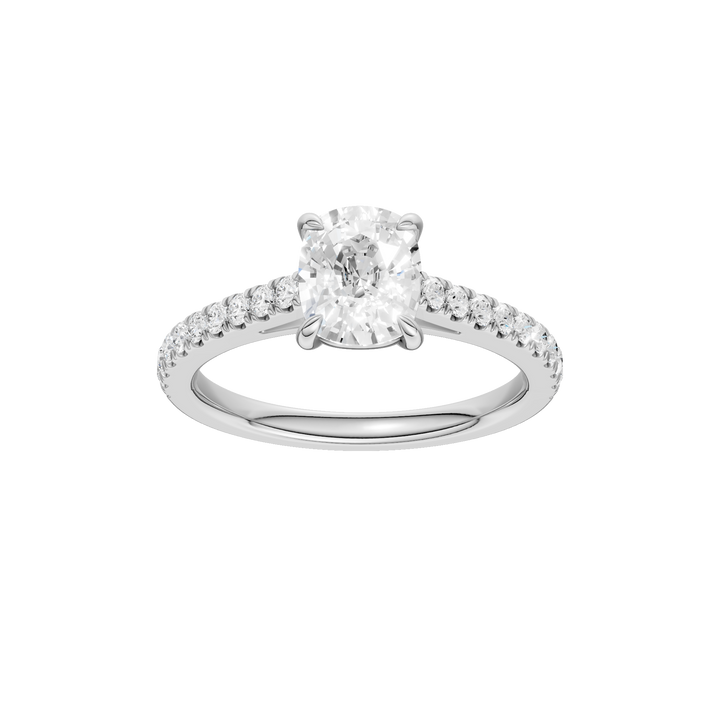 Classic Engagement Ring (Elongated Cushion) in 14K White Gold – Silvadi Jewelry Aurora CO