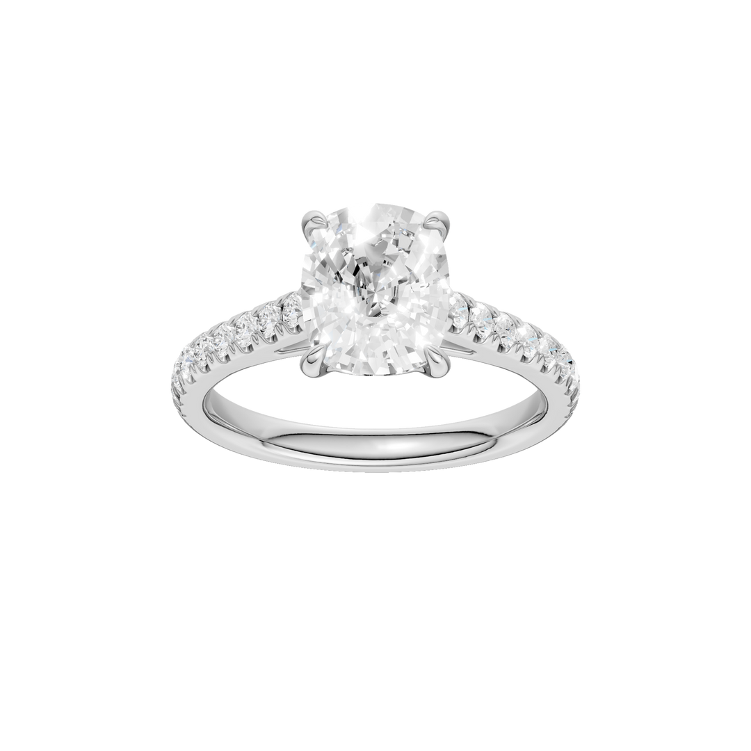 Classic Engagement Ring (Elongated Cushion) in 14K White Gold – Silvadi Jewelry Aurora CO