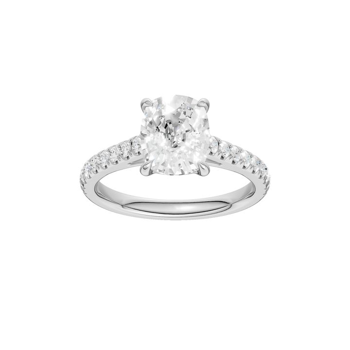 Classic Engagement Ring (Elongated Cushion) in 14K White Gold – Silvadi Jewelry Aurora CO