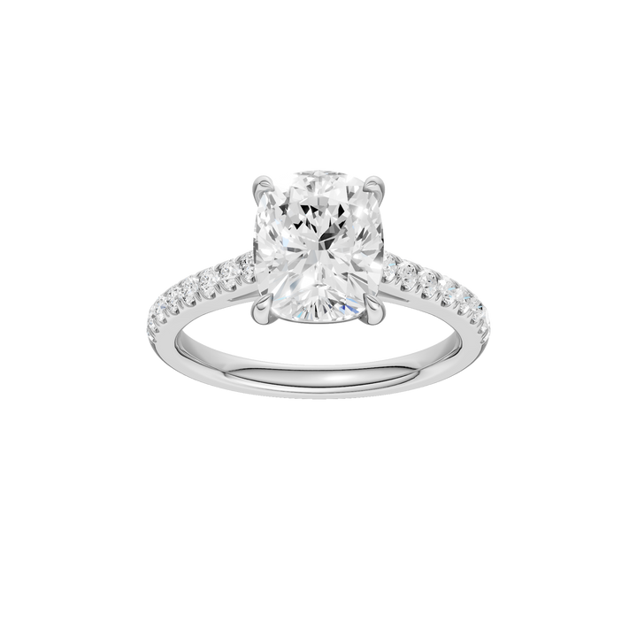 Classic Engagement Ring (Elongated Cushion) in 14K White Gold – Silvadi Jewelry Aurora CO