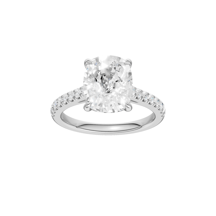 Classic Engagement Ring (Elongated Cushion) in 14K White Gold – Silvadi Jewelry Aurora CO