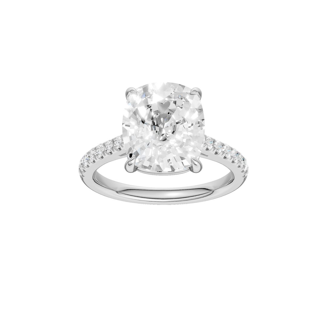 Classic Engagement Ring (Elongated Cushion) in 14K White Gold – Silvadi Jewelry Aurora CO