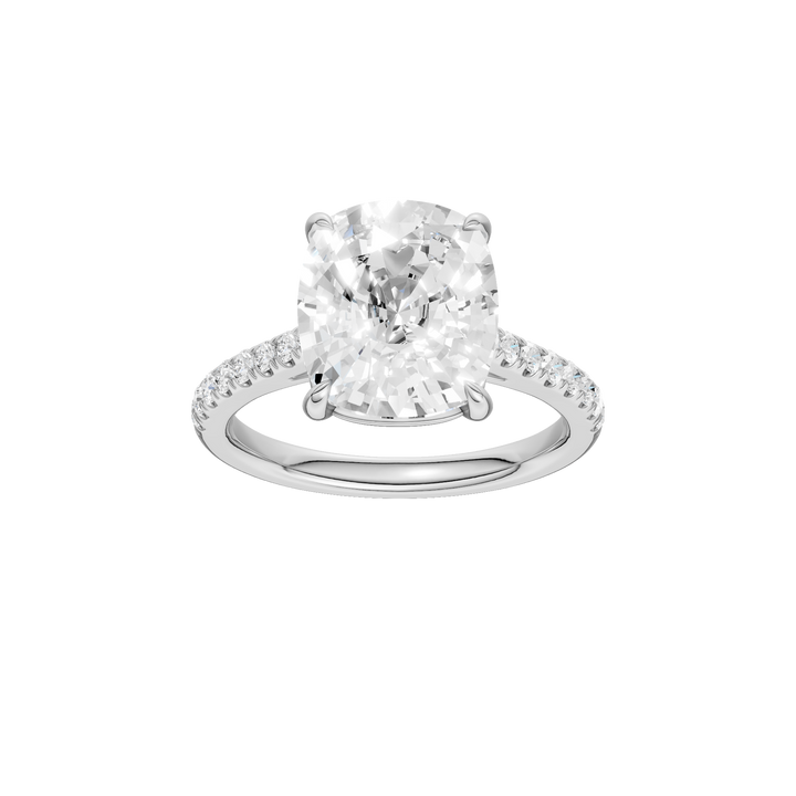 Classic Engagement Ring (Elongated Cushion) in 14K White Gold – Silvadi Jewelry Aurora CO