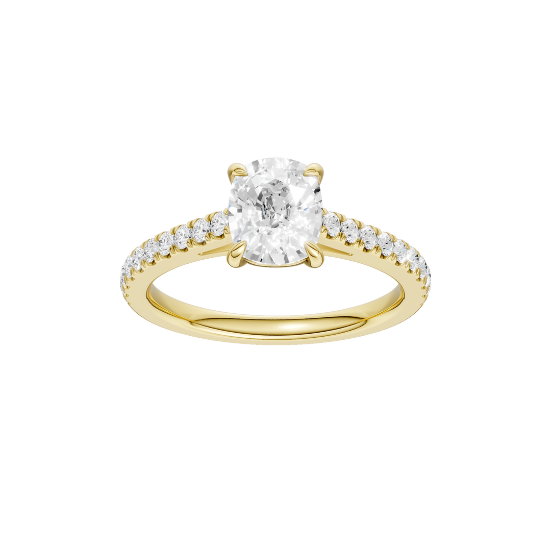 Classic Engagement Ring (Elongated Cushion) in 14K Yellow Gold – Silvadi Jewelry Aurora CO