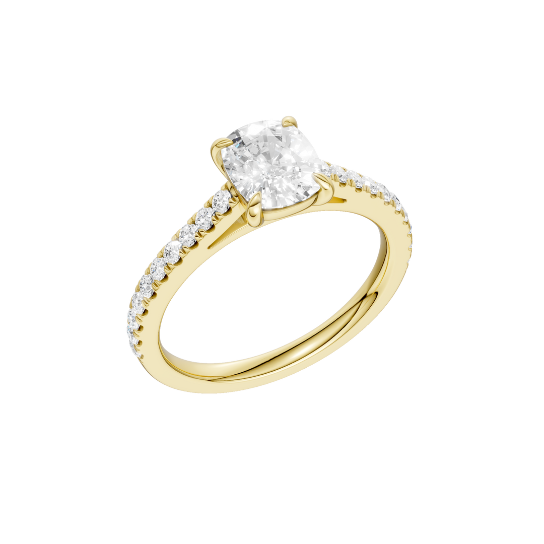 Classic Engagement Ring (Elongated Cushion) in 14K Yellow Gold – Silvadi Jewelry Aurora CO