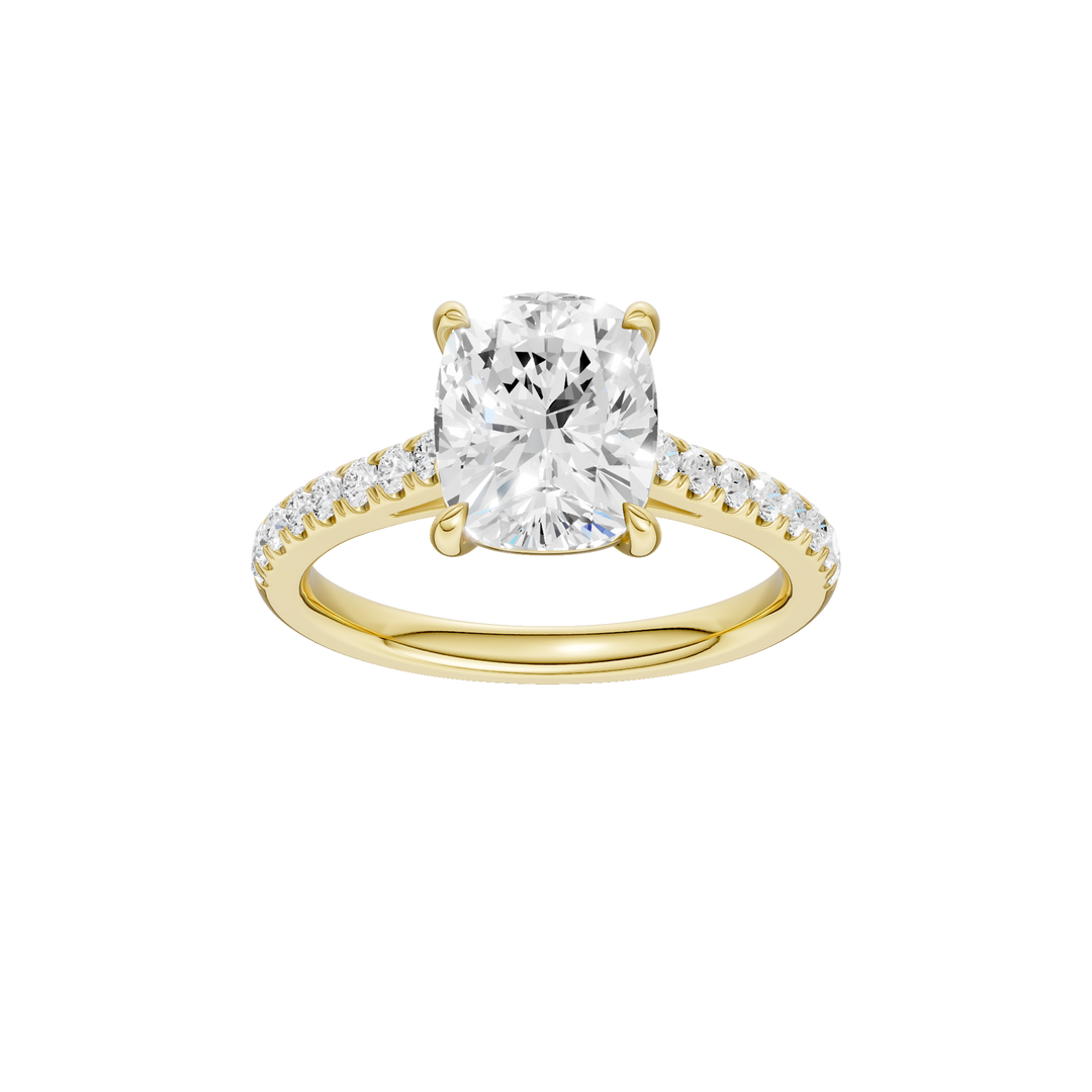 Classic Engagement Ring (Elongated Cushion) in 14K Yellow Gold – Silvadi Jewelry Aurora CO