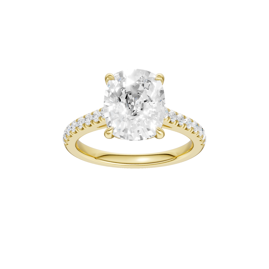 Classic Engagement Ring (Elongated Cushion) in 14K Yellow Gold – Silvadi Jewelry Aurora CO