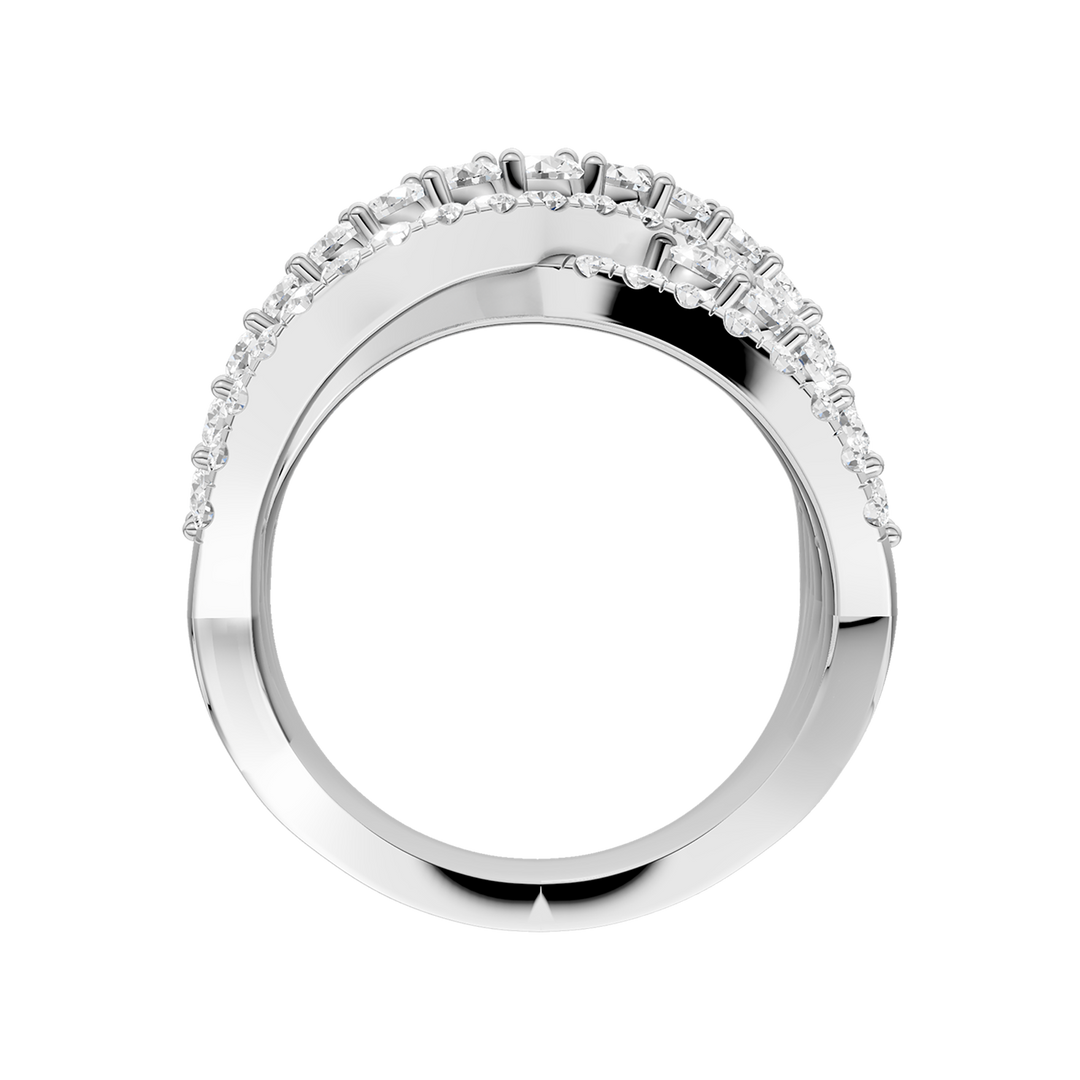 Criss Cross Multi Row Diamond Ring (Round) in 14K White Gold – Silvadi Jewelry Aurora CO