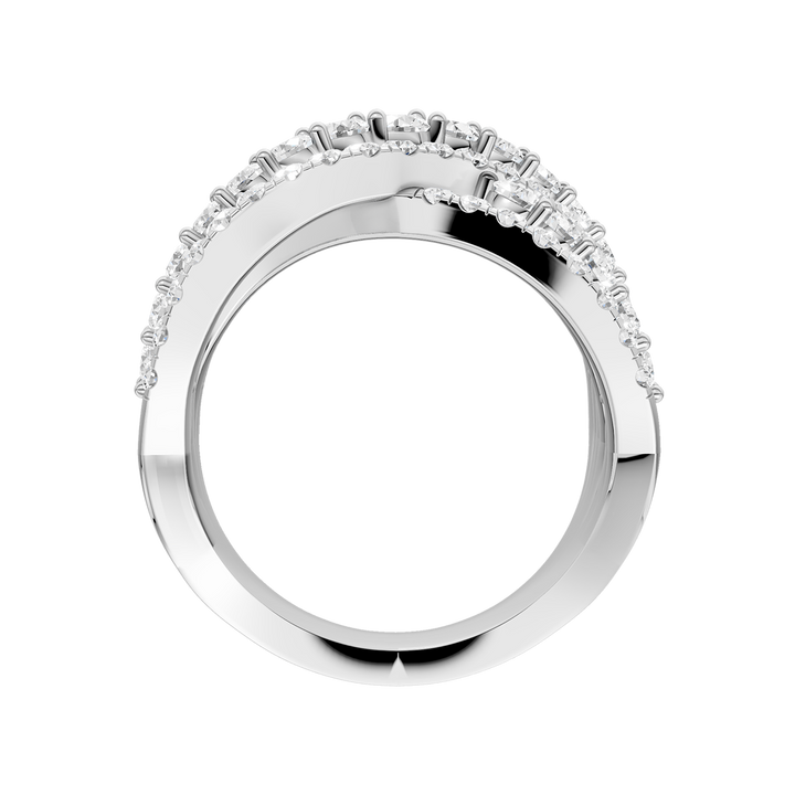 Criss Cross Multi Row Diamond Ring (Round) in 14K White Gold – Silvadi Jewelry Aurora CO