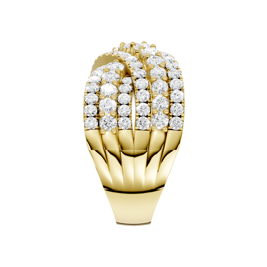 Criss Cross Multi Row Diamond Ring (Round) in 14K Yellow Gold – Silvadi Jewelry Aurora CO