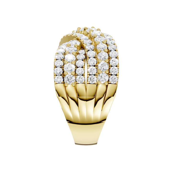 Criss Cross Multi Row Diamond Ring (Round) in 14K Yellow Gold – Silvadi Jewelry Aurora CO