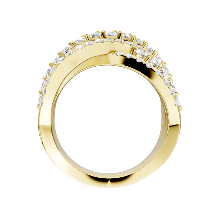 Criss Cross Multi Row Diamond Ring (Round) in 14K Yellow Gold – Silvadi Jewelry Aurora CO