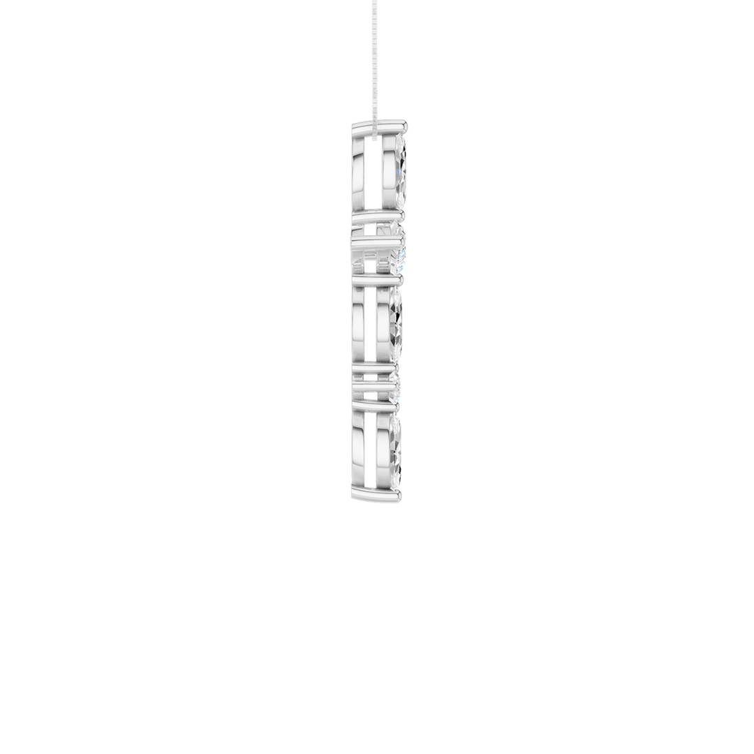 Cross Pendant (Marquise, Round) in 14K White Gold – Silvadi Jewelry Aurora CO
