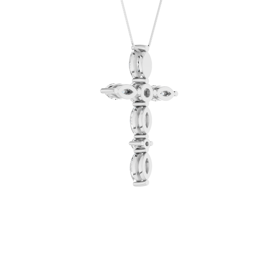Cross Pendant (Marquise, Round) in 14K White Gold – Silvadi Jewelry Aurora CO